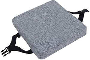GGoty Thick 5/8cm Chair Seat Cushion Pad,Square Dining Chair Stool Seat Pads Cushions,Non-slip Seat Cushion Mat for Home School Chair Stool (35x35x5cm,Grey)