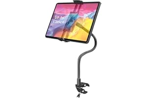 EEEKit Soporte para tablet para cinta de correr, cuello de cisne, soporte para manillar de bicicleta, abrazadera para dispositivo de 4,7 – 13 pulgadas, para bicicletas estacionarias, bicicletas