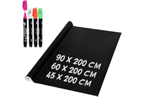 ‎SHELFMADE shelfmade Tafelfolie 90 x 200 cm - inkl. Kreidestifte - selbstklebend & abwischbar - Folie Tafel Selbstklebend Kreidefolie selbstklebend Tafel Kinder Wand für Küche oder Kinderzimmer