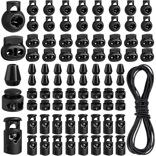 Fermacorda E Serrature Per Cavi - Set 36 Pezzi In Nylon Nero, Bianco E Trasparente - Foto 3