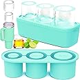 House of Quirk Ice Cube Tray for Stanley Ice Mold Tumbler Cup 950-1200ml, 3 Sizes Silicone Ice Cube Molds with BPA Free, Tumbler Ice Mold for Chilling Whiskey, Cocktails, Drinks, Coffee (Blue)