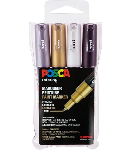 POSCA PC-5M Pennarelli Per Pittura Artistica, Punta A Proiettile 1.8-2.5mm, Inchiostro Nero Coprente, Confezione Da 2