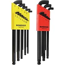 Bondhus 20399 Inbusschlüssel-Set Mit Kugelkopf – BriteGuard/GoldGuard-Beschichtung, Für Schwer Zugängliche Stellen