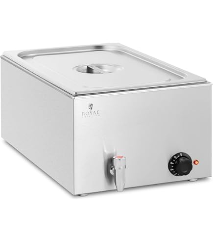 Set Scaldavivande Elettrico 8QT - 2 Pezzi, Acciaio Inox, Per Buffet, Feste E Catering, Argento - Foto 4