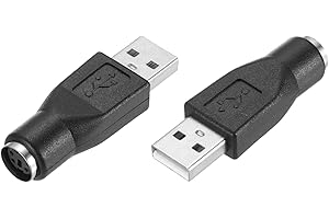 sourcing map 2 Pcs PS/2 to USB Port, PS/2 to USB Adapter PS/2 Female to USB Male Adapter for Wired Mouse Keyboard Desktop PC Laptop Notebook, Black