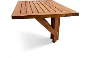 Spetebo Eukalyptus balkongbord – 60 x 40 cm – fällbord i trä, balkong, bord, hängande bord, fällbart