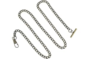 Hemobllo 65 cm Taschenuhr Ketten Metall Vintage T-Bar Schnalle Jeans Gürtel Ketten Geldbörse Ketten für Männer Frauen Kleidung Dekoration (Bronze)