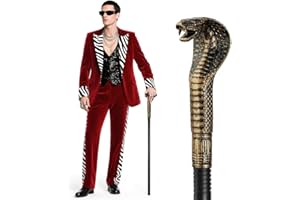 AUYAO Snake Scepter Egyptian Golden Snake Head Cane Egyptian Style Cobra Head Staff Three Section Snake Scepter Wand Pharaoh Stick Halloween Costume Prop for Party Theatrical Productions and Cosplay