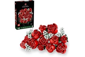 ‎LEGO LEGO Icons Botanicals Bukiet róż, zestaw sztucznych kwiatów do dekoracji wnętrz dla dorosłych fanów, kolekcja botaniczna, prezent na rocznicę dla niej i dla niego, odprężające budowanie, 10328
