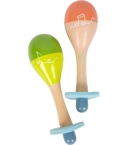 2 Pezzi Maracas A Forma Di Uovo In Legno – Strumenti Musicali Per Bambini, Suono Morbido, Ideali Per Pasqua E Feste
