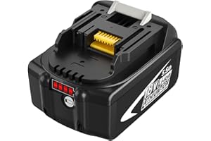Powayup Replacement for Makita 18V Battery for Makita battery 18V BL1850B BL1850 BL1845 BL1840 BL1835 BL1830 BL1820 BL1815 194205-3 LXT400 (black)