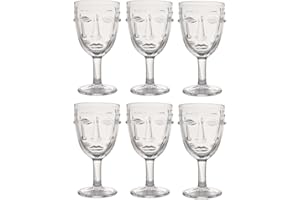 OPJET Verre à pied Visage transparent 8 x 16.5 cm Lot de 6