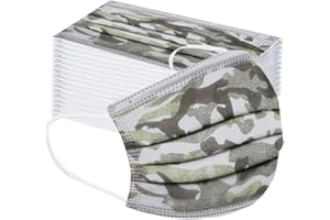 riou 50 Stück Kinder Einweg Vliesstoff 3-Lagig Atmungsaktive Staubdicht Mund und Nasenschutz Halstuch für Jungen und Mädchen