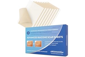 AROAMAS SCAR Silicone Scar Tape, Professional Silicone Scar Sheets, Silicone Sheets for Scars, 3"x1.57", 8 PCS, for Surgery, Injury, Burns, C-Section