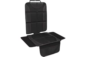 Anykuu Podkładka na fotel dziecięcy, wodoszczelna osłona na fotel samochodowy, w kolorze czarnym, z fotelikiem dziecięcym, antypoślizgowa, dopasowana do wszystkich foteli samochodowych, w tym Isofix, łatwa do czyszczenia i bezpieczna