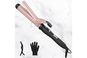 HOUSIWILL Curling Iron, 32mm Hair Curlers, 1.25'' Curling Wand, Automatic Curling Tongs of Ceramic Tourmaline, LCD Display, 60 ℃ ~ 220 ℃ Adjustable Professional Hair Curler with Glove and Hair Clip