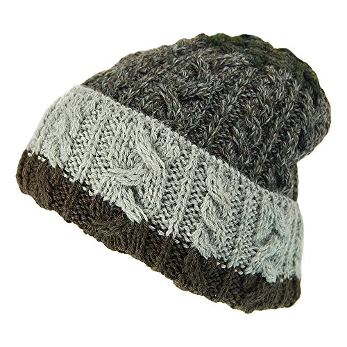 Highland 2000 English Wool Block Stripe Beanie Hat 1-Size