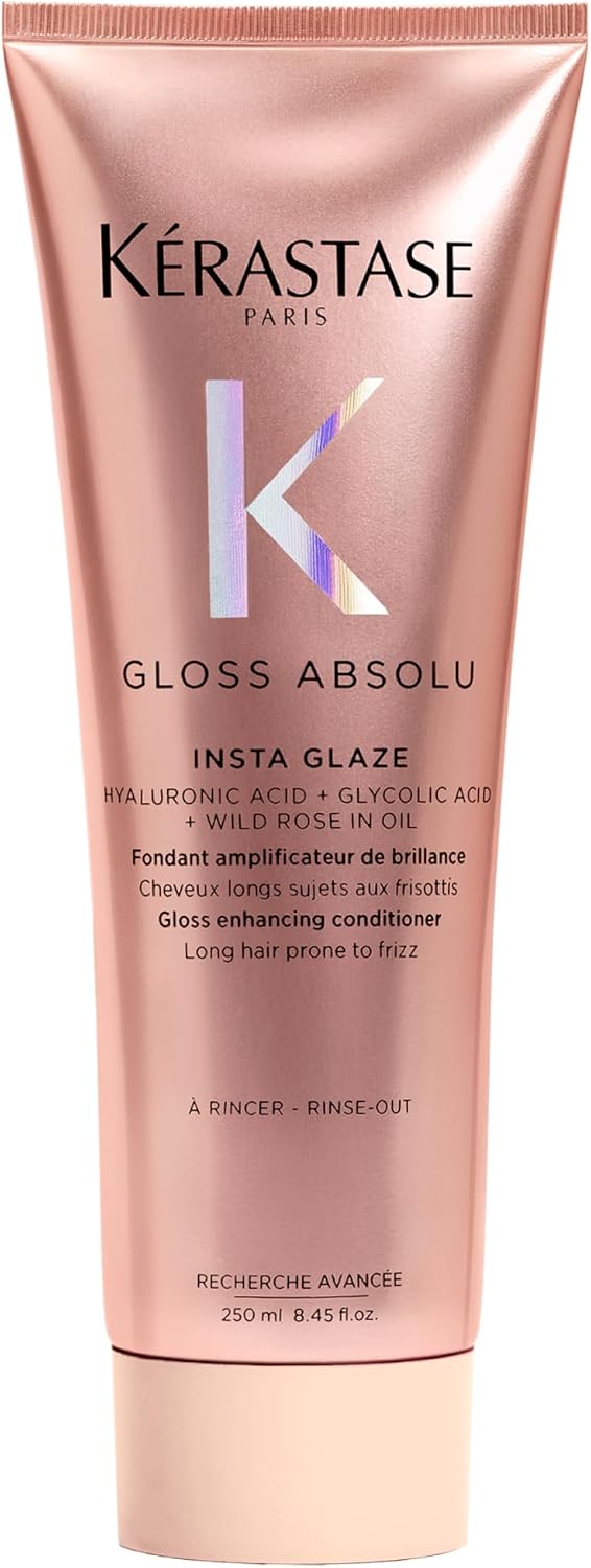 KERASTASE Gloss Absolu - Fondant Insta Glaze - Après-Shampoing Amplificateur de Brillance - 72H Ultra-Glossy - Acide Hyaluronique, Acide Glycolique - Cheveux Longs Sujets aux Frisottis