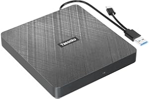 Yaeonku External Blu-ray DVD Drive, Portable USB 3.0 and Type-C 3D Blu-ray DVD Writer Compatible with Windows XP/7/8/10/11 and MacOS for PC, Laptop, Desktop, and Mac