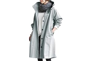 IQYU Parka Chaqueta de entretiempo para mujer, color beige - gabardina para mujer, chaqueta larga de entretiempo, tallas grandes, chaqueta deportiva con capucha, chaqueta de entrenamiento de gran