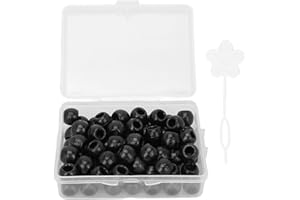 JENNGAOO 70 sztuk koraliki do rurek do włosów, wykwintne duże dziury do włosów dredy koraliki biżuteria do włosów dla mężczyzn kobiety dzieci DIY włosy broda wąsy akcesoria do dekoracji(Black)