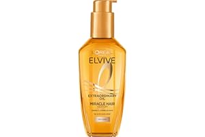 L'OREAL PARIS Huile extraordinaire Elvive de L'Oréal Paris, perfecteur de cheveux miracle, aux huiles précieuses de marula et de camélia, pour tous les types de cheveux, 100 ml