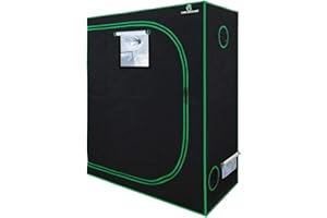 GREENARCHITECTURE GA Growzelt 120x60x150 cm (4x2) anzuchtzelt Zelt Reflektierendes Mylar-Hydrokultur-Gewächshauszelt wasserdichter Bodenwanne für Zimmerpflanzenanbau Schwarz