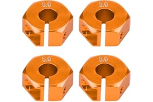 VGEBY Tbest Radmitnehmer 12 mm, Radnabenadapter für HSP Sakura 1/10 Scale RC Car 1/10 Radmitnehmer Modellbau Spurverbreiterung(5mm-Gold)