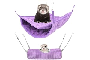 BANGMINDA Amaca per Piccoli Animali Amaca per Furetti Criceto Tunnel da Appendere per Piccoli Animali Ratto Giocattoli Criceto Zucchero Porcellini d'India Furetto Scoiattolo per Biancheria Letto (Viola)