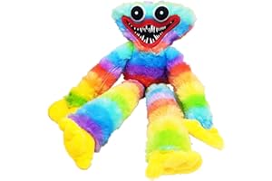 Thingehoy Huggy-Wuggy Plush, Huggy-Wuggy Toys, Poppy-Playtime Huggy-Wuggy Birthday Gifts, Horror Plush Toy Halloween, Soft Stuffed Toy Plush Doll for Girls, Boys-Huggy-Wuggy Rainbow