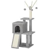 Feandrea Cat Tree, Game Tower, Kitten, Dove Gray PCT143W01 | Dove Grey, CLAWFY Collection PCT143W01