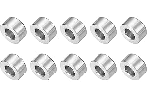 QUARKZMAN 10 Stück Distanzhülsen Abstandshalter Edelstahl, 6mm ID x 12mm OD x 6mmL 304 Edelstahl Runde Abstandshalter ohne Gewinde Säulen für Schrauben 1/4" oder M6