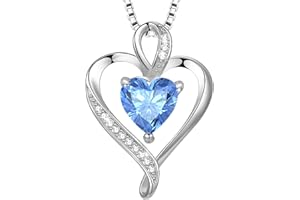 LAVUMO Collares Mujer Amor Colgante de Corazón Oro Rosa Plata de Ley 925 Collares de Mujer,Joyas Regalos para Esposa, Mamá, Novia, Cumpleaños Navidad Aniversario día de San Valentín Regalo