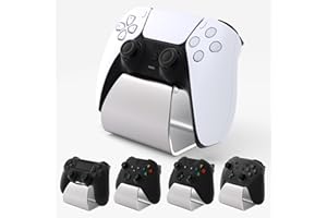 playvital Controller Stand for ps5, for ps4, Universal Desktop Display Gamepad Stand for Xbox Series X/S, Xbox One, Aluminium Metal Controller Holder for Switch Pro - Silver