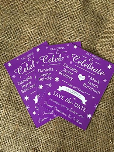 Winter Theme Wedding Save the Date Fridge Magnets - Set of 10
