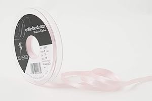 Berisfords Double FACE Poly Satin Ribbon, Pale Pink, 5 mm