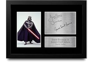HWC Trading FR A4 Dave Prowse & James Earl Jones Star Wars Gift Darth Vader Cadeaux Imprimé Signé Autographe Photo pour les fans de cinéma - A4 Encadré