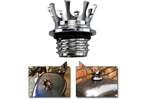 HDBUBALUS King Crown Bouchon de réservoir de carburant à filetage droit en aluminium pour Harley Sportster Dyna Touring Road King Softail Trike Freewheeler FLRT Chrome