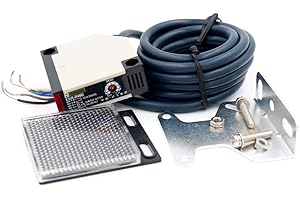 Woljay Lichtschranke Sensorschalter E3JK-R4M2 DC 12-24V with Reflektor 4M