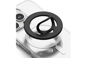 Ringke Dual Magnetic Silicone Ring [Compatible avec Coque MagSafe] Anneau Magnétique Support Doigt Smartphone Amovible Grip Téléphone Universel Aimanté Double Face Souple et Durable - Black