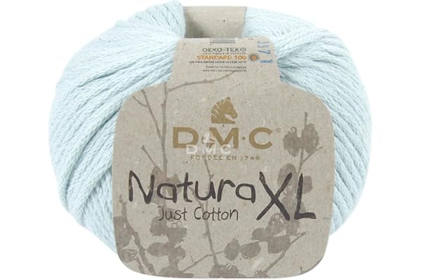 DMC - Natura XL - Pelote de fil à tricoter et à crocheter | 100% coton - Idéal pour déco, accessoires et vêtements | 100 g - 75 m | 23 coloris