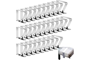 Gohytal Ferma Tovaglia da Tavola, 30 Pezzi Fermatovaglia in Acciaio Inox Ferma Tavoli Spessi per Morsetto per Casa Outdoor Picnic Feste e Matrimoni Ristorante Giardino (Argento)