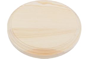 INNSPIRO Socle en bois de pin massif rond de 2,3 cm de hauteur. Inf 22 cm. Sup. 20 cm. Hauteur 2,3 cm. Base en bois pour peindre, décorer et faire des travaux manuels.