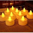 Vrb Dec 12 Pcs Acrylic Flameless & Smokeless Decorative Candles Led Tea Light Candle Perfect For Gifting,Home,Birthday,Diwali,Christmas,Decorative Candles,Balcony,Birthday (Acrylic-12 Pcs)-Multicolor