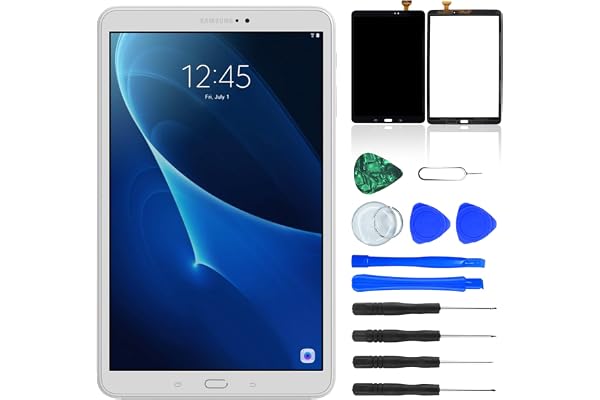 NB+ Écran tactile de rechange pour Samsung Galaxy Tab A 10.1" SM-T580 SM-T585 - Écran tactile numériseur en verre pré-installé - Blanc (pas écran LCD)