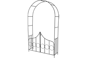 TecTake Arceau à rosiers Tuteur Colonne de Jardin Arche à rosiers avec la porte