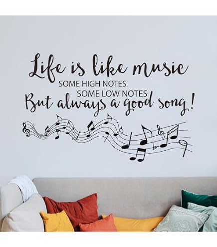 Adesivo Murales Da Parete A Tema Musicale Con Frase 'Music Band', 600x170 Mm, Vinile Opaco, Per Soggiorno, Camera, Cucina - 3