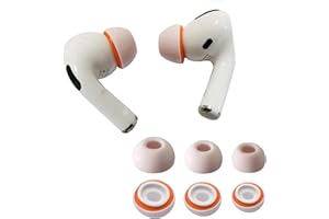 KASOTT Verbesserte Ohrstöpsel aus Memory-Schaum für AirPods Pro 1. und 2. Generation, Bequeme Schaumstoff-Ohrstöpsel, bessere Geräuschunterdrückung, 3 Paar Ersatzspitzen (Orange, Assorted S/M/L)