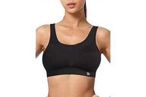 Yvette Soutien Gorge de Sport Femme Maille Bretelles Réglables Dos Nu Maintien Élevé sans Armature avec Coussinets pour Fitness