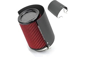 JOURNDREAM Filtre à air universel pour voiture - En acier inoxydable - Pour filtre conique ou cylindre de 2,5 à 4" (grand)